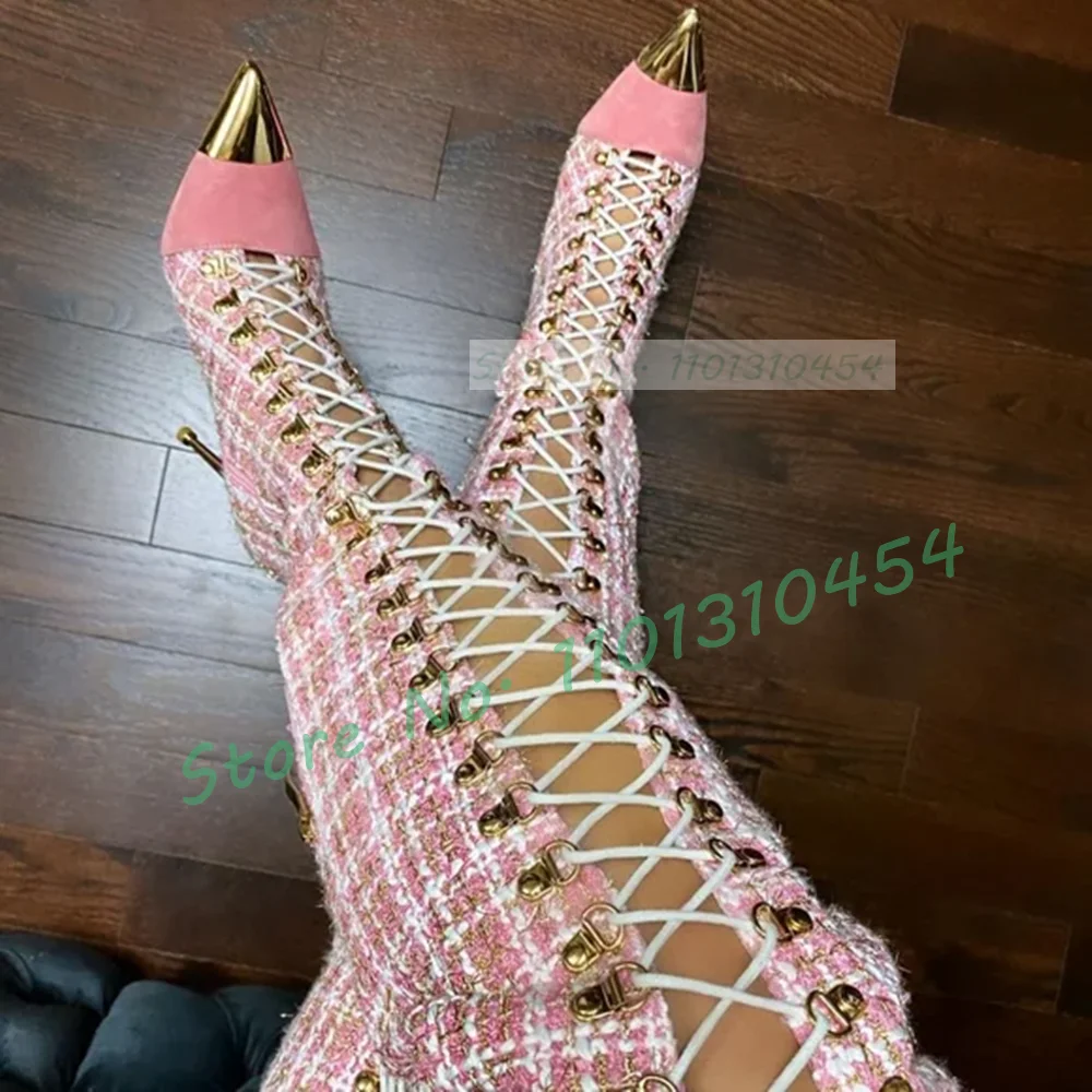 الوردي منقوشة جوفاء أحذية طويل - مراجعة Sock Boot Women وسعره