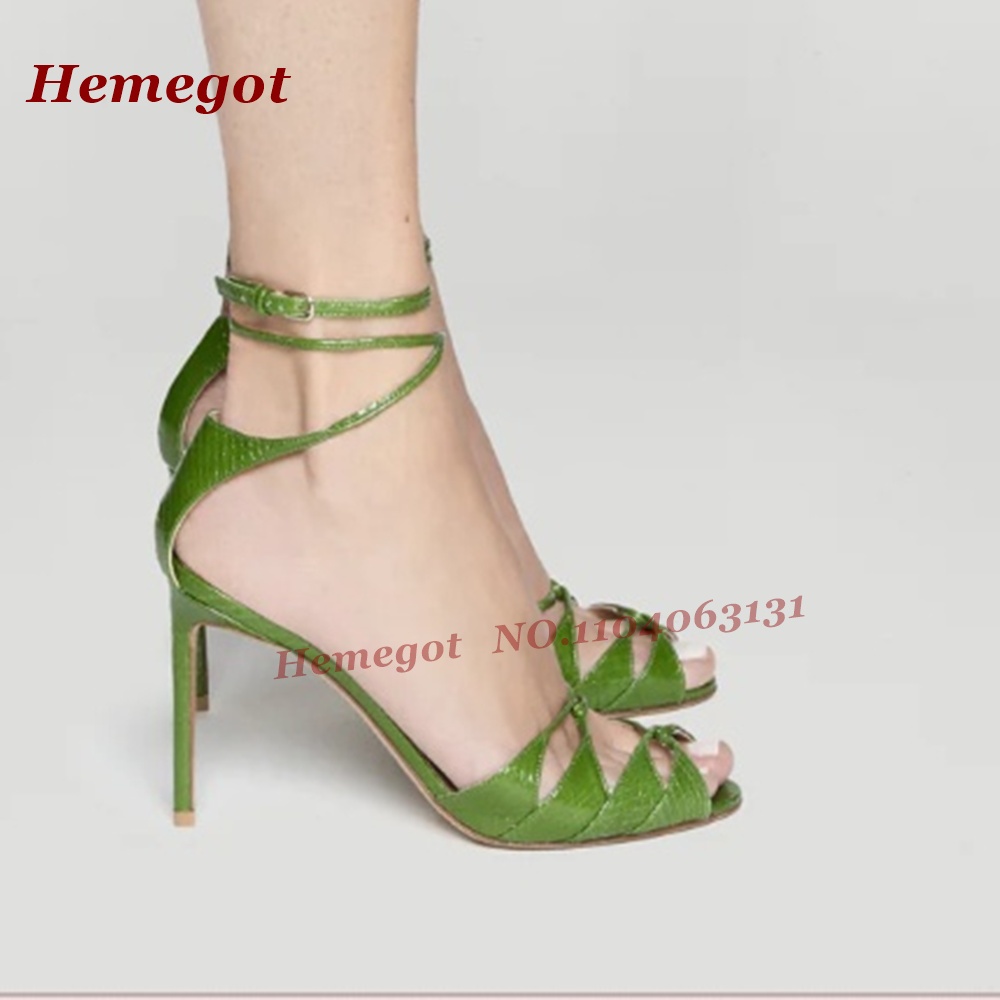 صنادل Strappy بنمط تمساح أخضر  - مراجعة Women'S Shoes Clogs وسعره